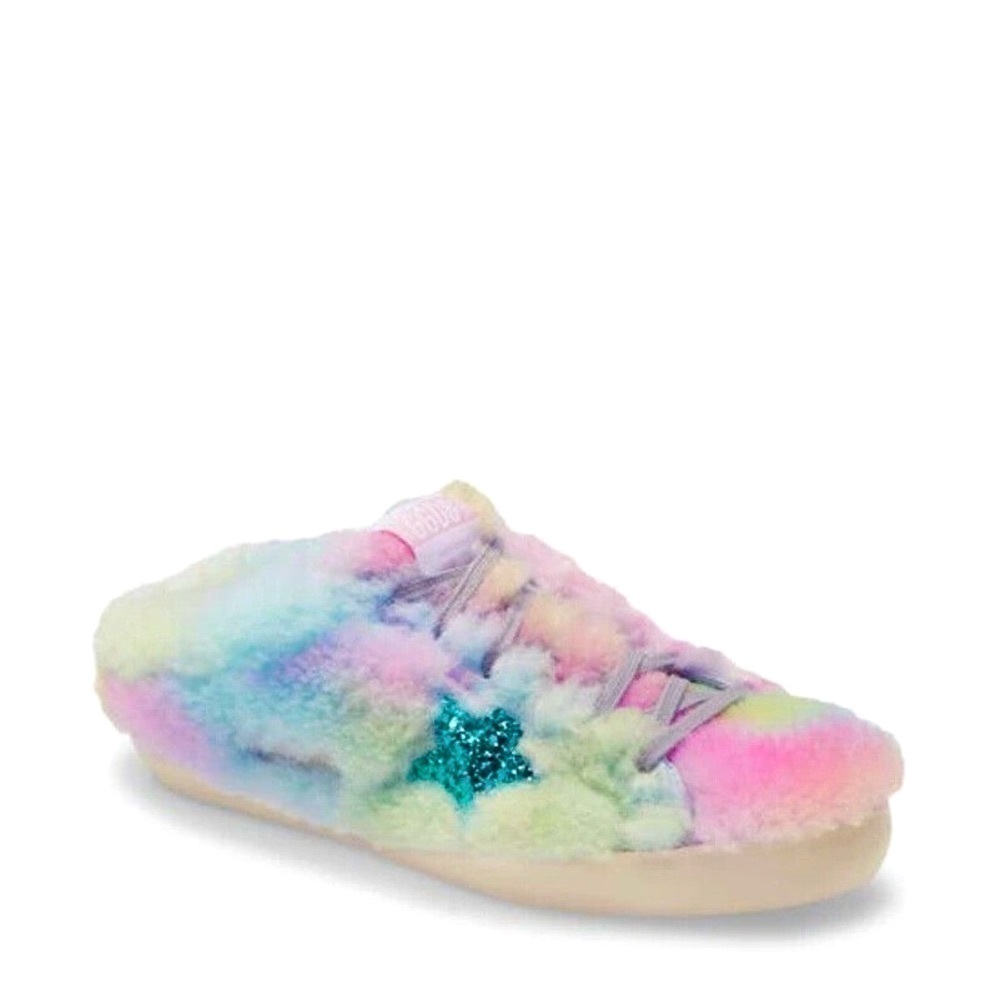 New Golden Goose Sabot Shearling Slip On Sneakers in Aquamarine/Pastel Size 36